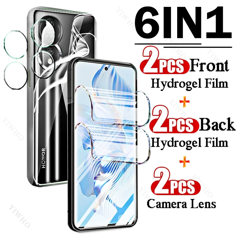 9in1 Full Covers Front Back Hydrogel Film for Huawei Honor 80 ANN-AN00 Fingerprint Screen Protectors for Honor80 Camera Lens HD