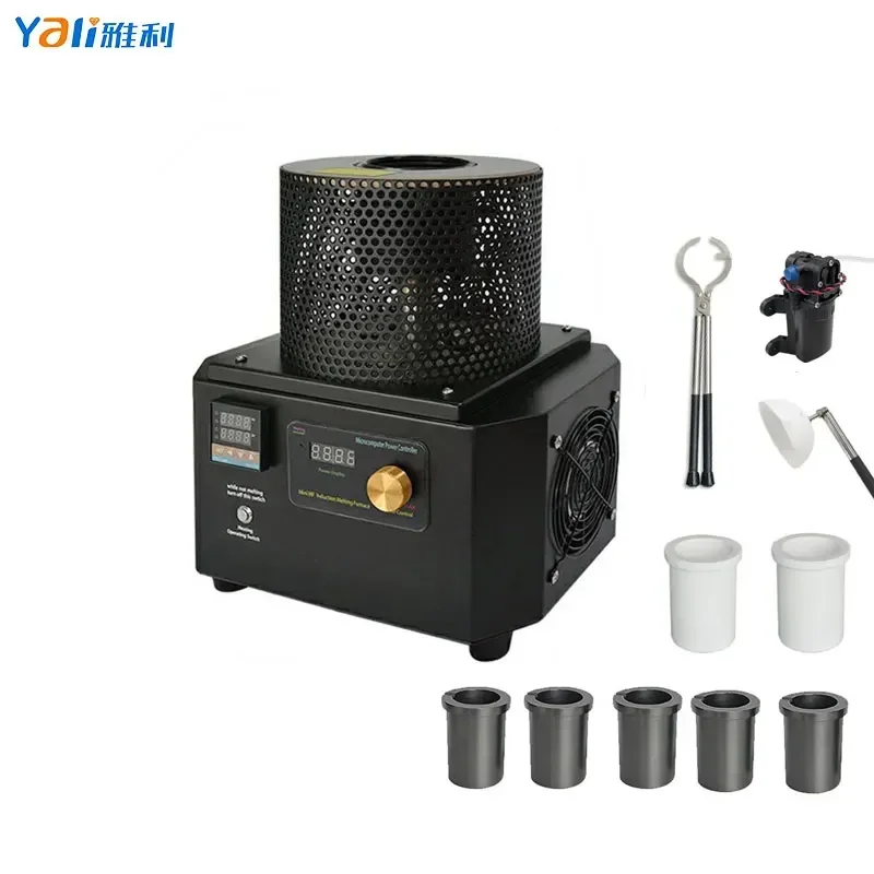 1KG 220V 1200 Degrees Lab Portable Furnace Supplier Aluminium Melting Furnace Induction Copper Smelting
