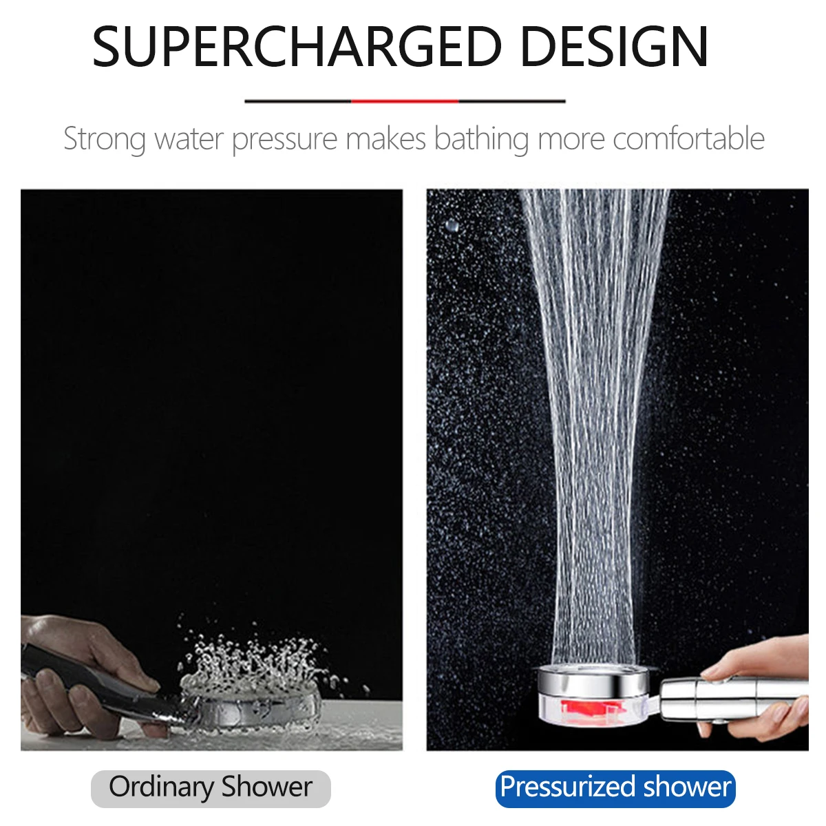 2022 Shower Head Water Saving Flow 360 Degrees Rotating With Small Fan ABS Rain High Pressure spray Nozzle Bathroom Accessories