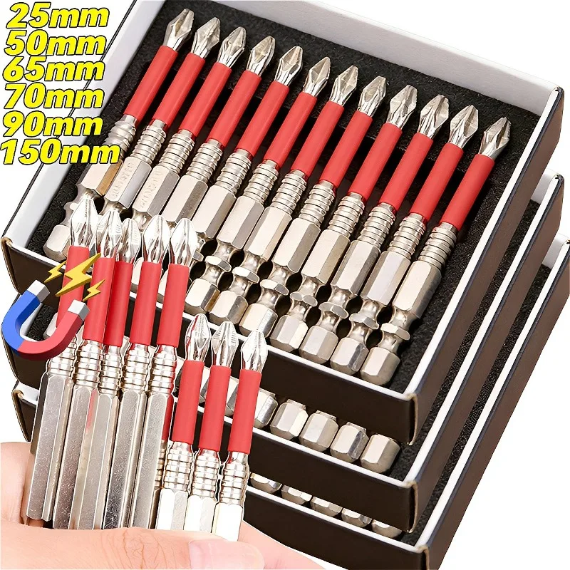 

Magnetic Screwdriver Drill Bit S2 Alloy Steel Non-slip Impact Bits Home Woodwork Cross Head Screw Installation Disassembly Tool