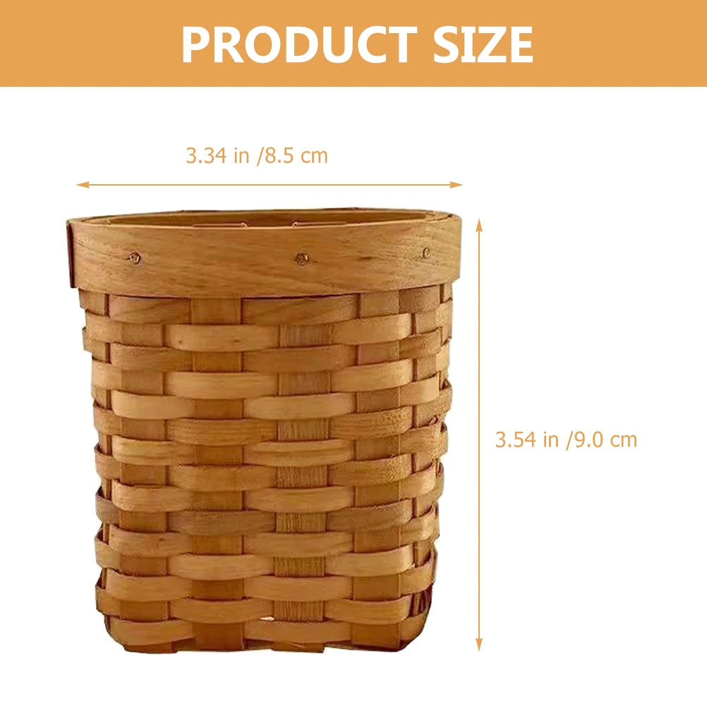 

Mini Flower Basket Pen Holder Rattan Pencil and Organizer for Desk Holders Woven