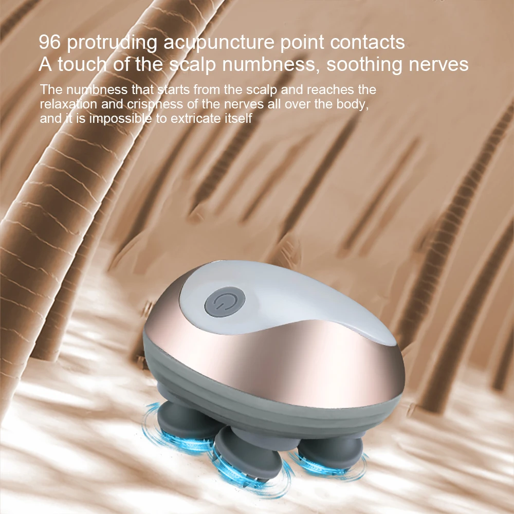 전기 두피 마사지기 미니 무선 마사지기 두통 완화 헤드 마사지 도구 전신 마사지 편안한 휴식