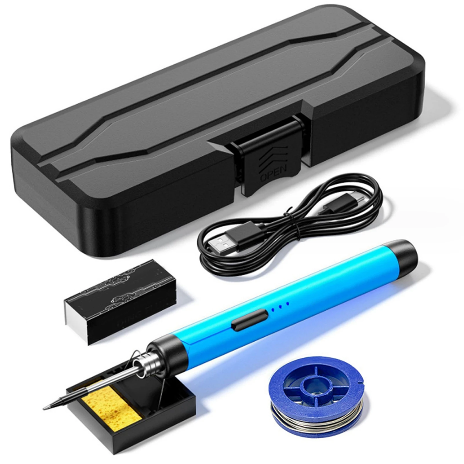 USB Soldering Iron Set Intelligent Electric Soldering Iron Multifunctional Soldering Welding Pen with 300-400℃ Temperature