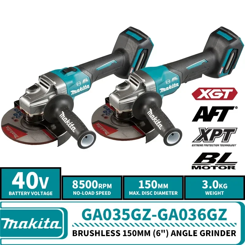 Makita GA035GZ GA036GZ Бесщеточная аккумуляторная угловая шлифовальная машина 150 мм (6 дюймов, 40 В, литиевые электроинструменты, 8500 об/мин Makita GA035GZ GA036GZ Бесщеточная аккумуляторная угловая шлифовальная машина 150 мм (6 дюймов, 40 В, литиевые электроинструменты, 8500 об/мин