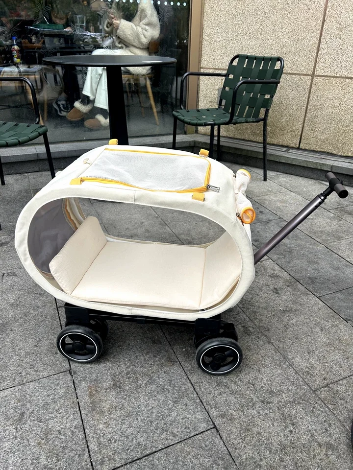 

Pet Stroller Carrier for Cats and Dogs Travel Trolley Bag with Wheels for Outdoor Long Trip