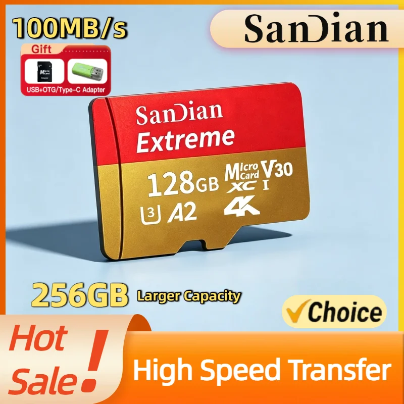 

256GB High Speed UHS 1 Micro TF SD Card For PC Smartphone SD Flash Memory Cards Class 10 Storage Card Titan