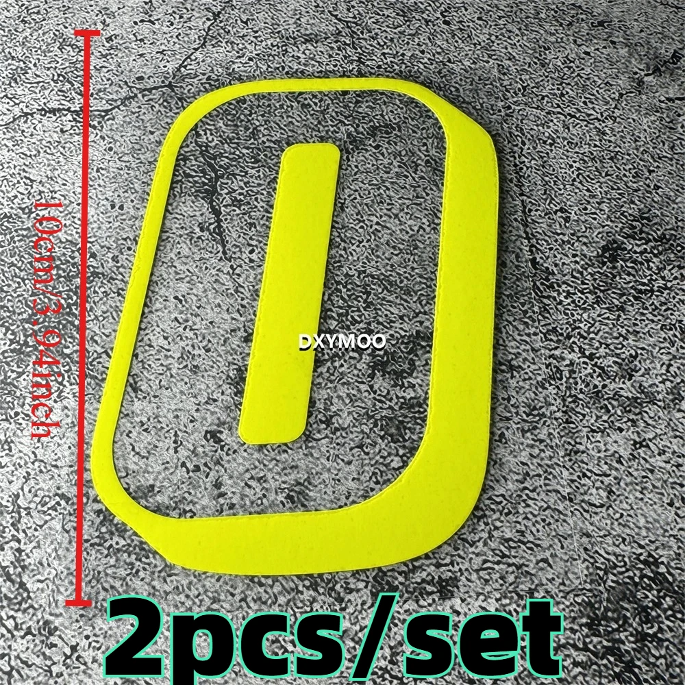 2Pcs/Set Fluorescent Green Racing Number Stickers 0-9, Waterproof Vinyl for Car, Bike & Motorcycle