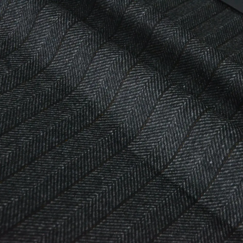 

Full Wool Herringbone Patterned Fabric 580gsm Vertical Striped Woolen Knitwear Suitable for Clothing DIY Home Crafts