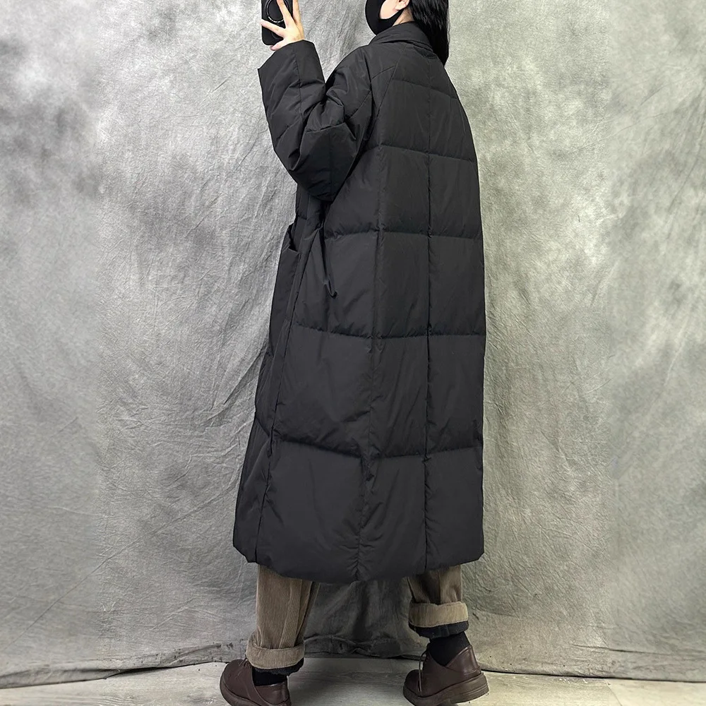 Piumino lungo caldo da pendolare oversize da donna invernale