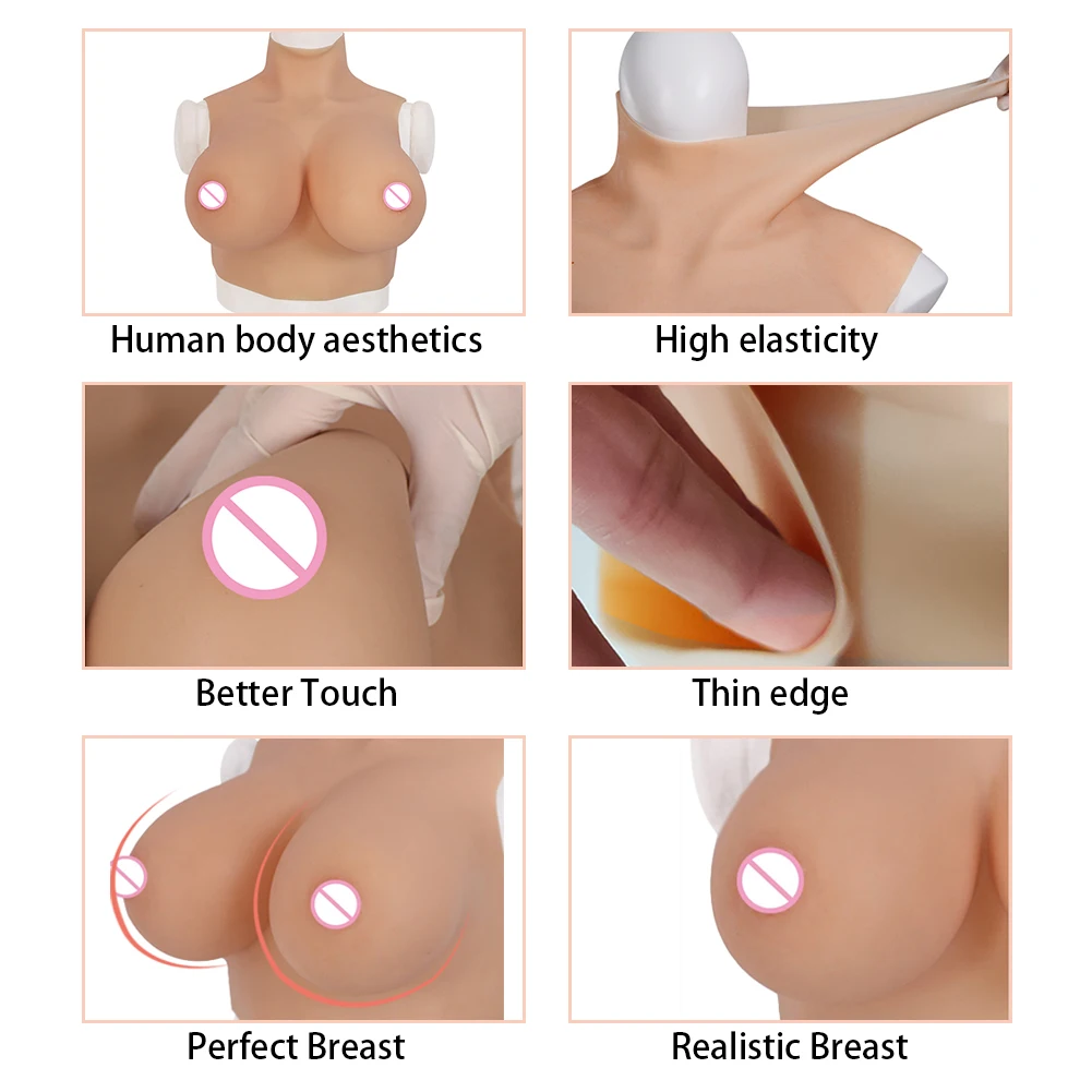 Silicone Poitrine Formes Réalistes Faux Poitrine Seins U-CHARMMORE Enhancer Crossdresser Drag Queen Shemale Transgenre Crossdressing