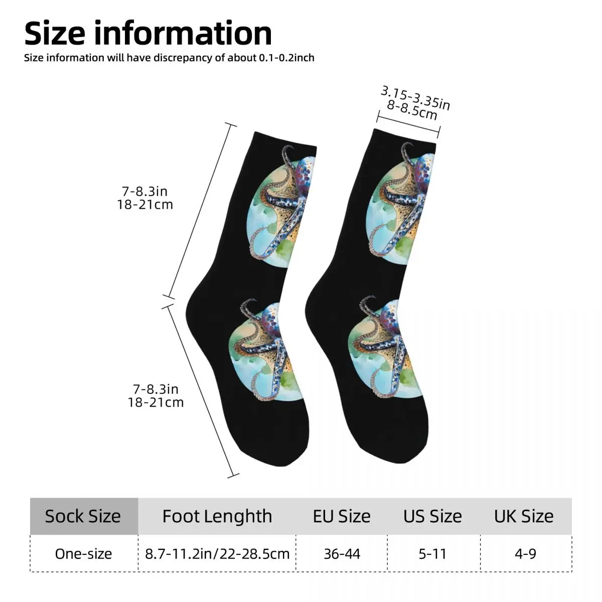 Octopus Surrounding The Earth-Global Warming-Save The Earth Tapestry Unisex Winter Socks Cycling Happy Socks street style Crazy