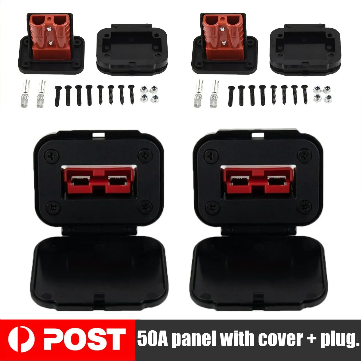 

2Pcs Anderson Plug Flush Mount 50Amp Mounting Bracket Panel Cover for Caravan