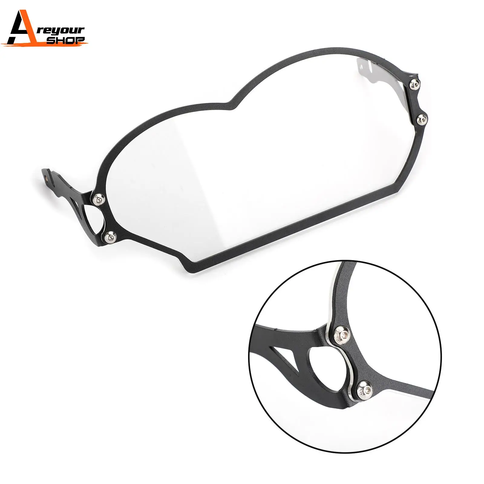 

Areyourshop For BMW R 1200 GS / ADV 2004-2012 Adventure Tranparent Headlight Guard Protector Cover Lense Cover R1200GS Acrylic