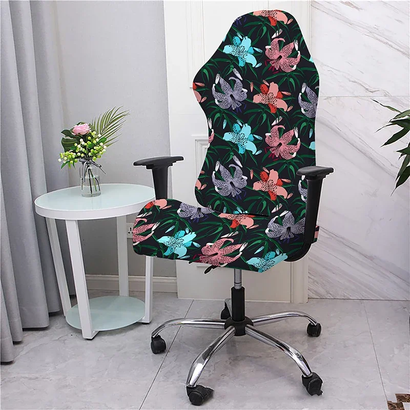 New Halloween Flower Office Swivel Chair Covers Stretch Computer Gaming Chair Cover Washable Computer Slipcovers Arm Chair Cover