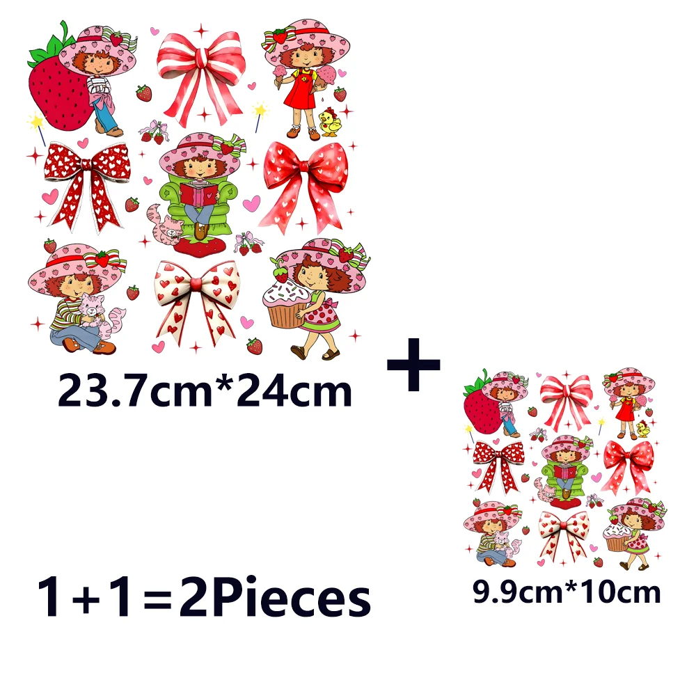 Erdbeere Shortcake Eisen auf Patches Bügelanwendungen für Kleidung Wärme Thermotransfer T-Shirt Aufkleber Zubehör individuell – Detail 2