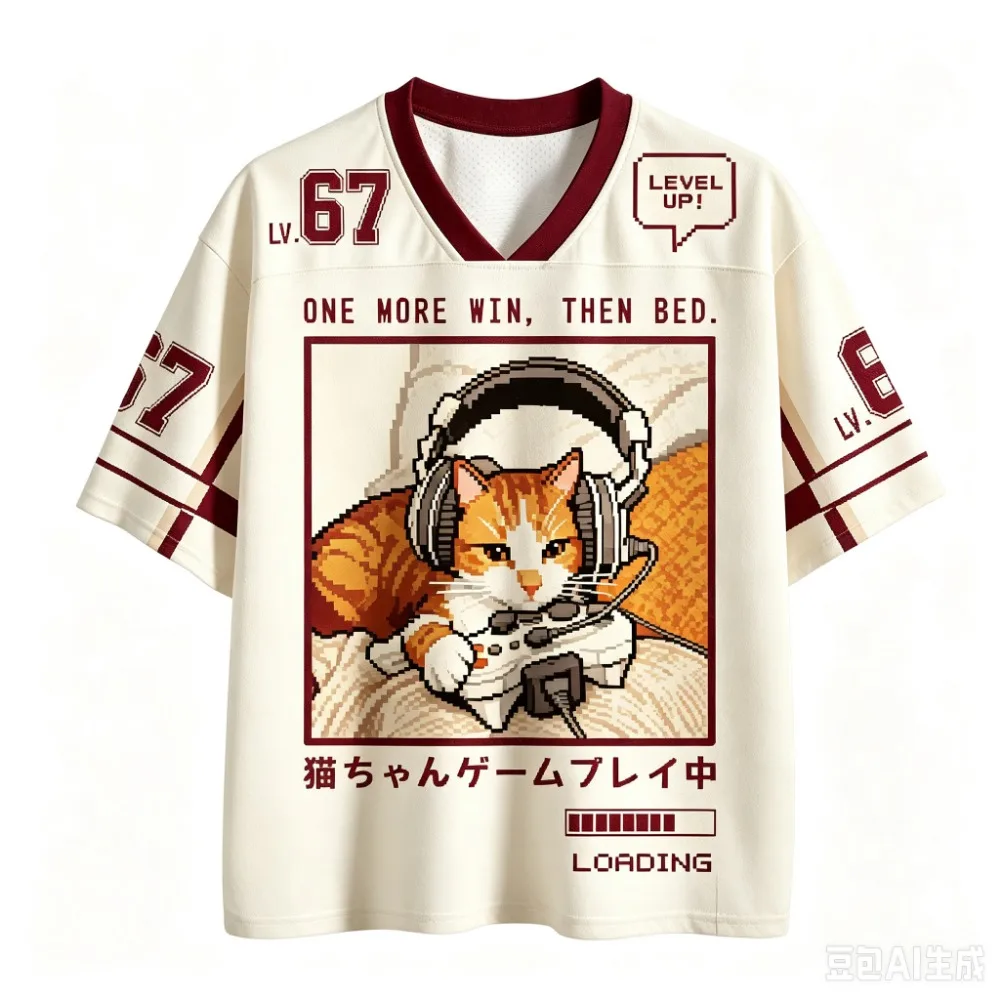 Fun Cartoon 3D Printed Men  Plus-size V-NeckT-Shirts  Casual Loose Fit Streetwear Harajuku Breathable Parent-Child Clothing Top - view 3