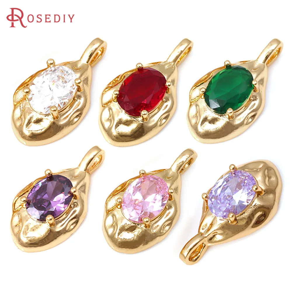 

6 шт., 18-каратное золото, латунь и циркон, нерегулярные овальные подвески, подвески, высокое качество, ожерелье «сделай сам», серьги, подвески, аксессуары для изготовления