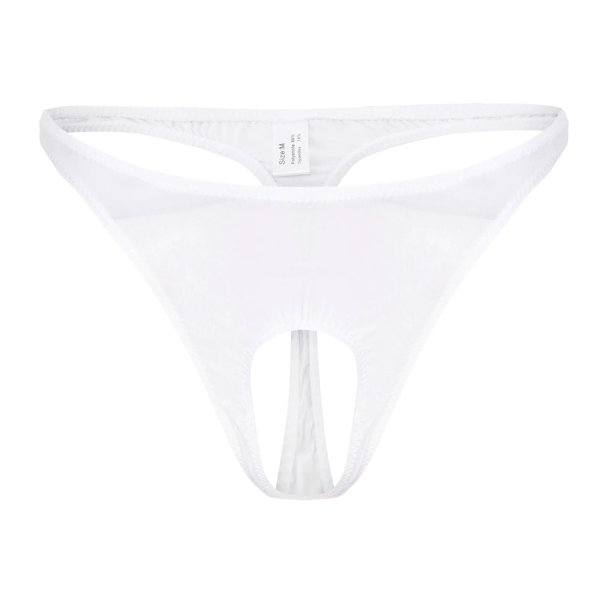 Men's Sheer Mesh Open Front G-string Thong Ultra Thin High Stretch Low Rise Hollow Pouch Sexy Single Strap T-back Male Underwear