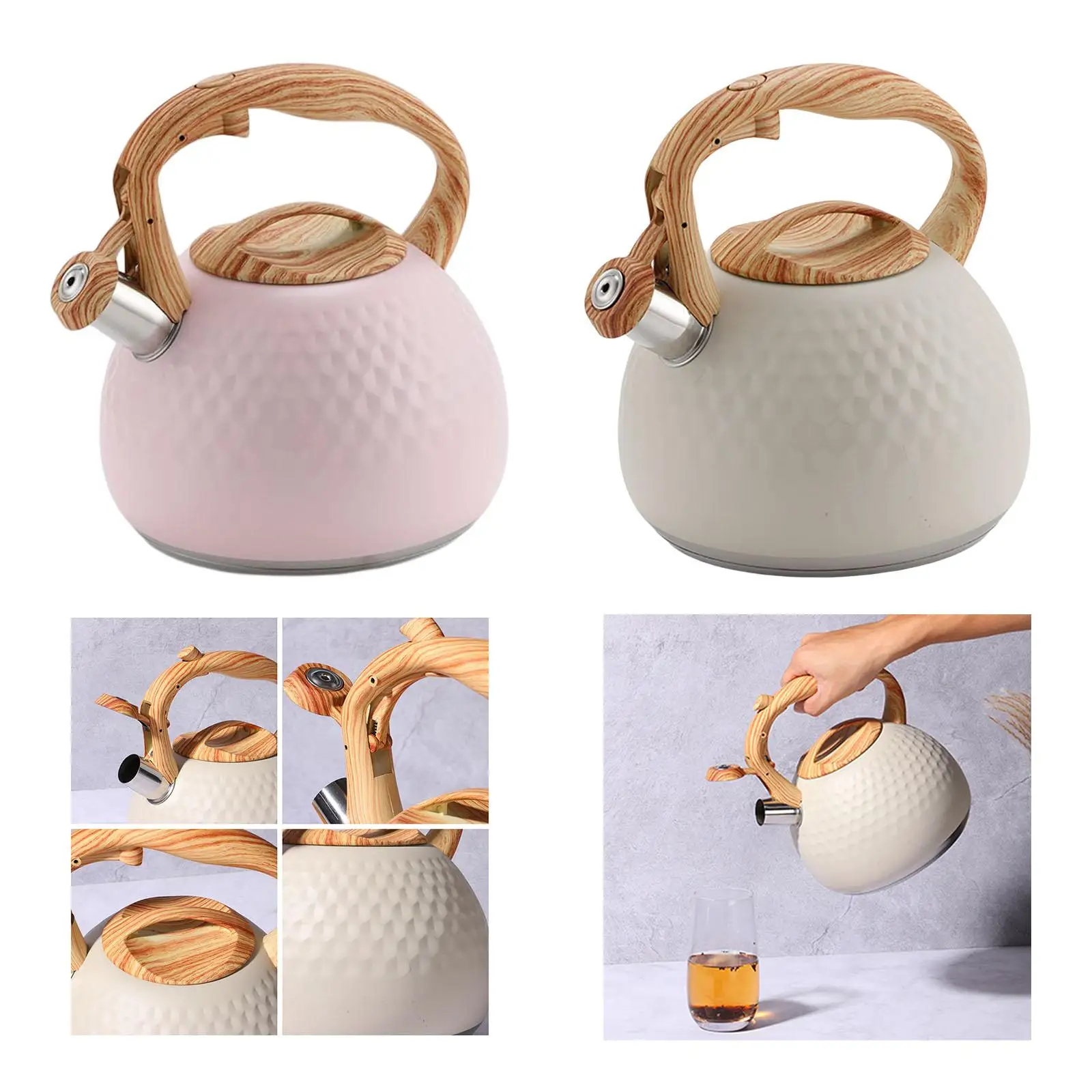 

Stove Top Loud Whistling Kettle Stovetop Teakettle Anti Scald Handle Boiling Induction Pot Tea Stove for Kitchen