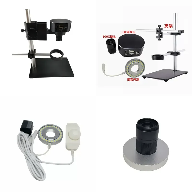 for High Definition HDMI 5MP Industrial Camera U Disk Storage Measurement 100X Microscope CCD Magnification Camera