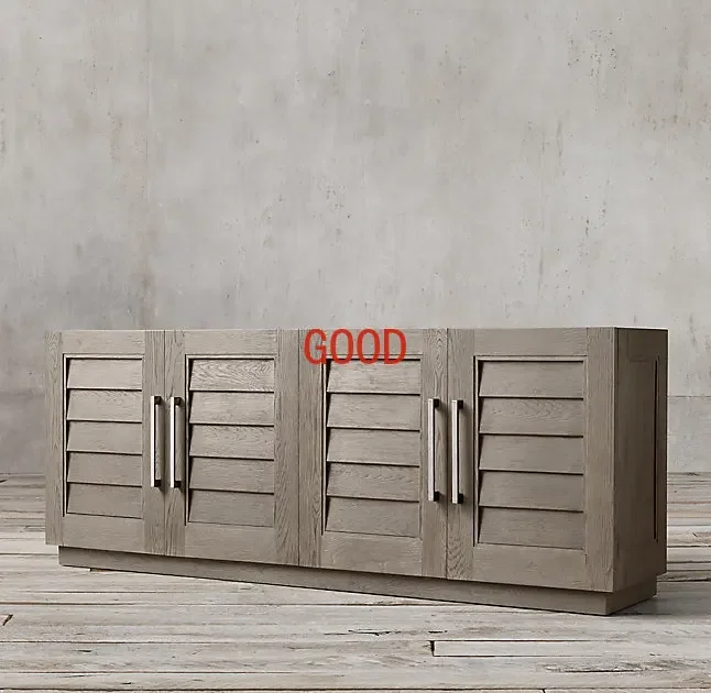 American Country Wood Carved Entrance Cabinet French Simplicity TV Cabinet All Solid Wood