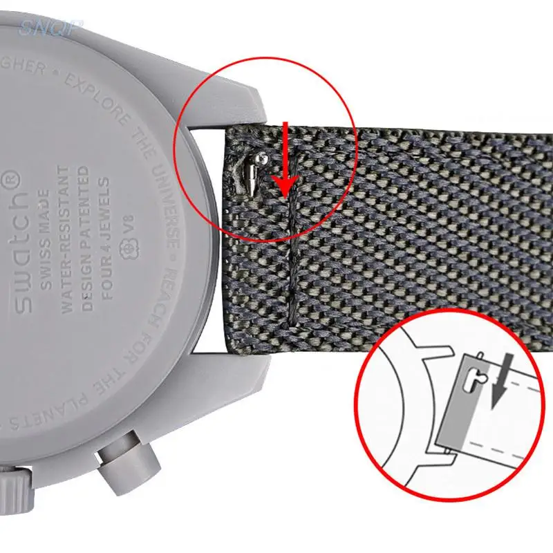 المنسوجة النايلون حزام 20mm الرياضة الإفراج السريع الرجال النساء الفولاذ المقاوم للصدأ دبوس مشبك حزام (استيك) ساعة مقاوم للماء قماش سوار المعصم