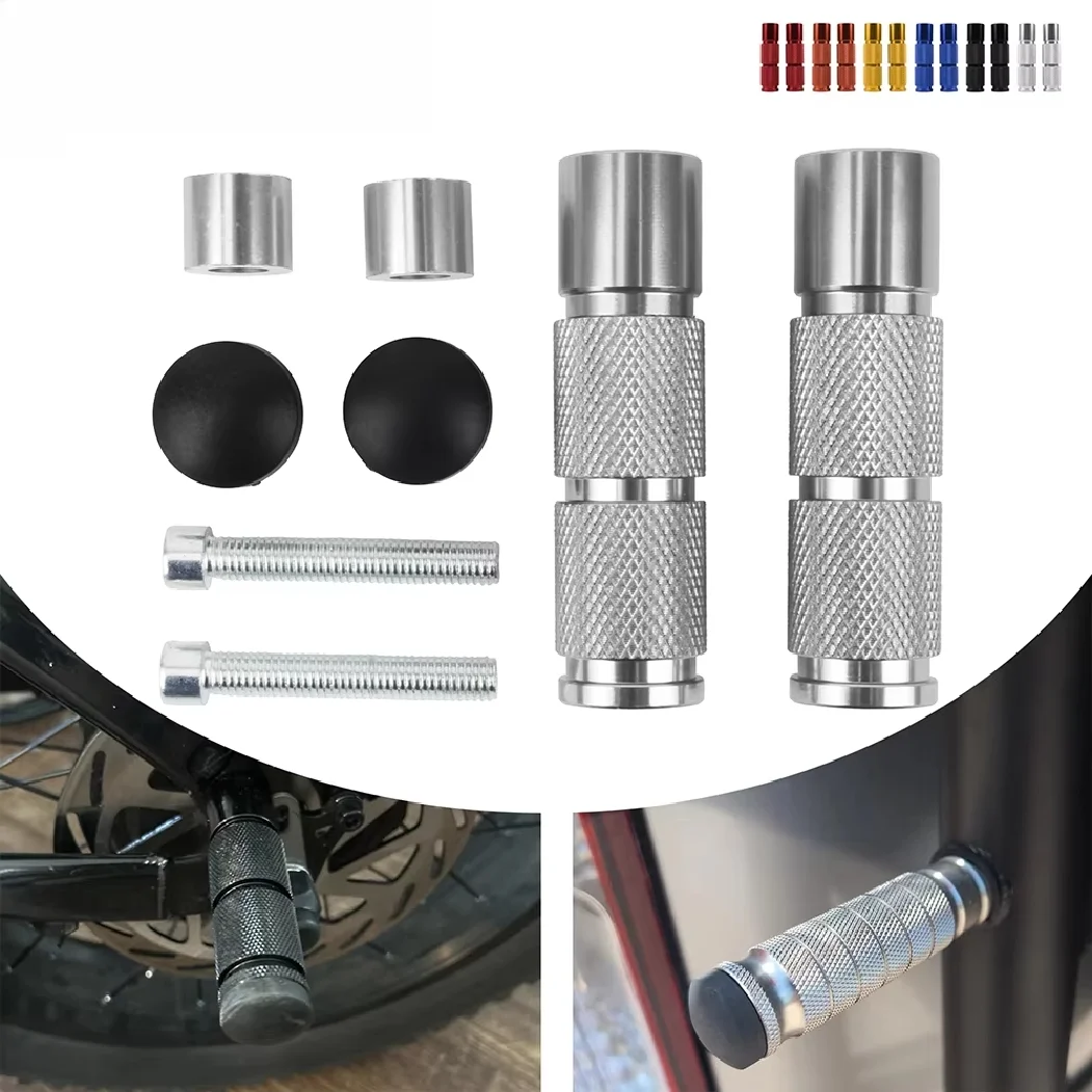 Motorcycle Universal Footrests Foot Pegs Pedals CNC Aluminum For Yamaha Honda Kawasaki 125 150 250 300 Accessories ATV Dirt Bike