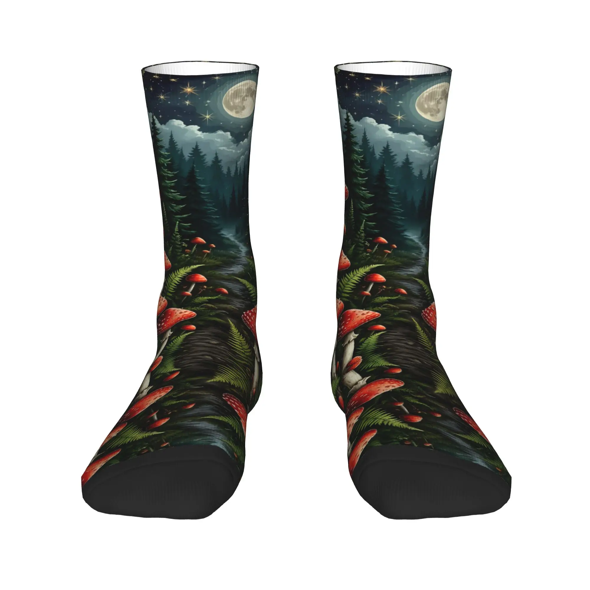 Dreamy Forest Mushroom Socks  Harajuku Stockings Men's Comfortable Running Sports Socks Spring Custom Anti Bacterial Socks