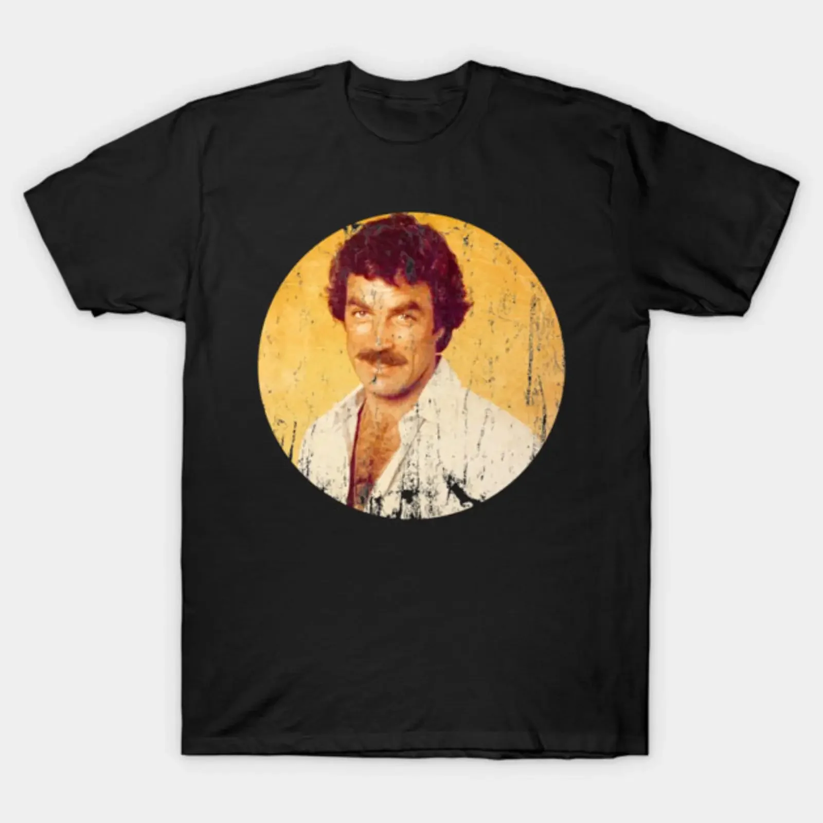 Cool Pose Tom Selleck Vintage T Shirt vintage Washed Comfortable fashion graphic Versatile streetwear Casual Breathable Soft