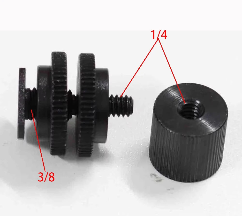 Tornillo de montaje para trípode de 1/4 "-20 macho y hembra a adaptador de zapata para cámara Flash para cámara y sistema DSLR, unidad de zapata de rosca 1/4