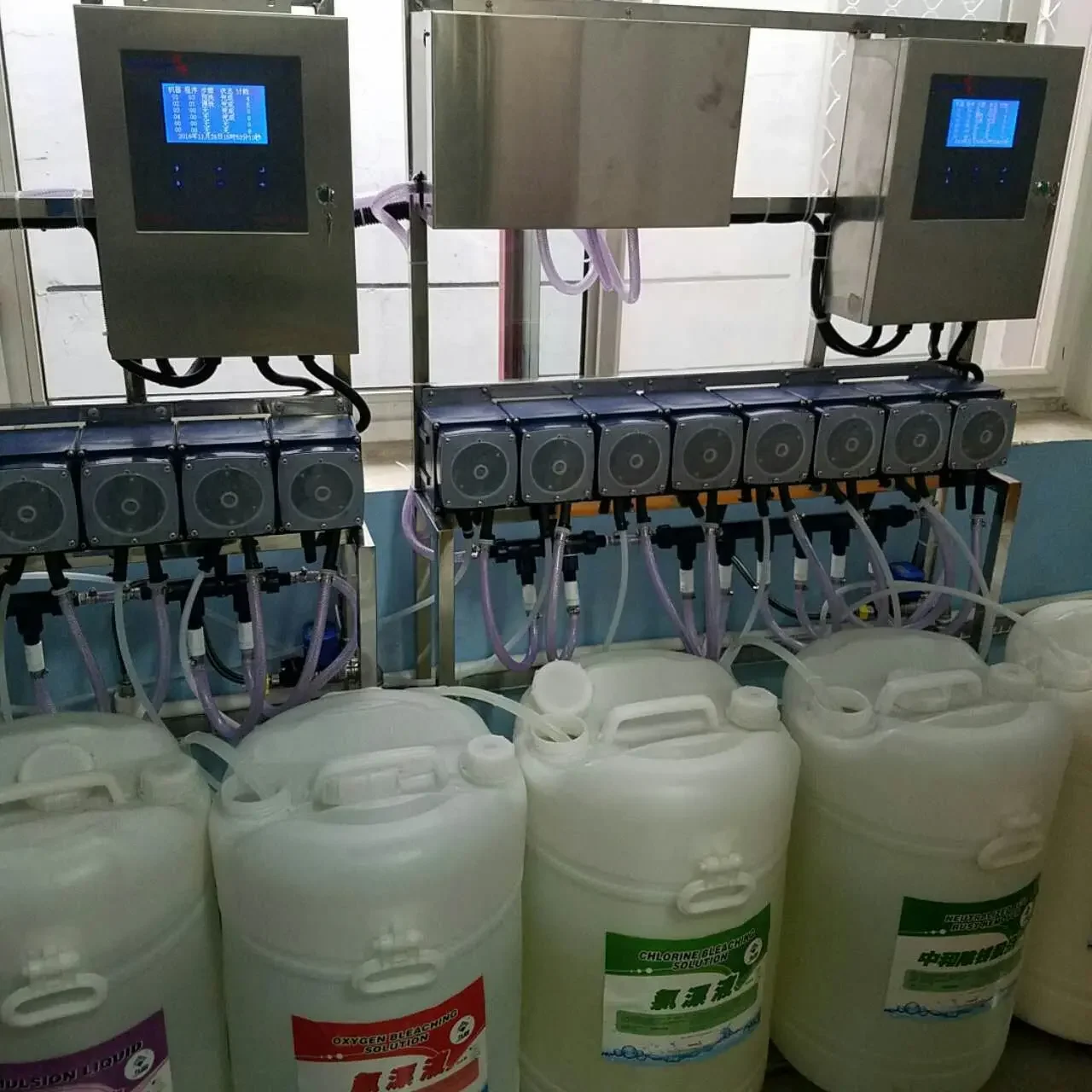 One to six central laundry dispensers (1 to six)