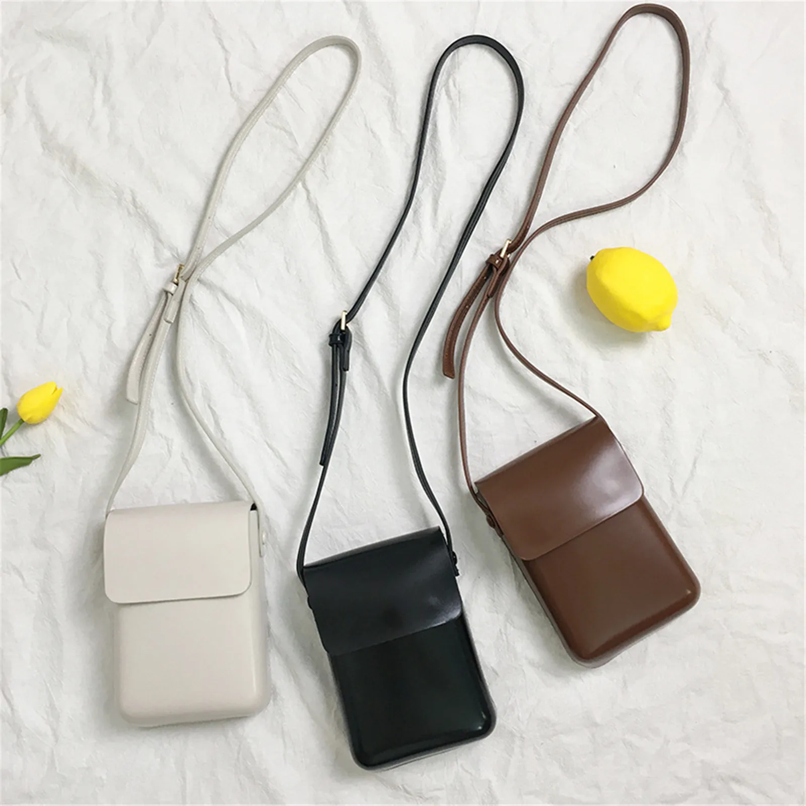 Maลe torby z temblak skรณrzany PU na telefon damskie modne urocze Mini Crossbody etui na telefony damskie Vintage wszechstronne torebka na ramiฤ