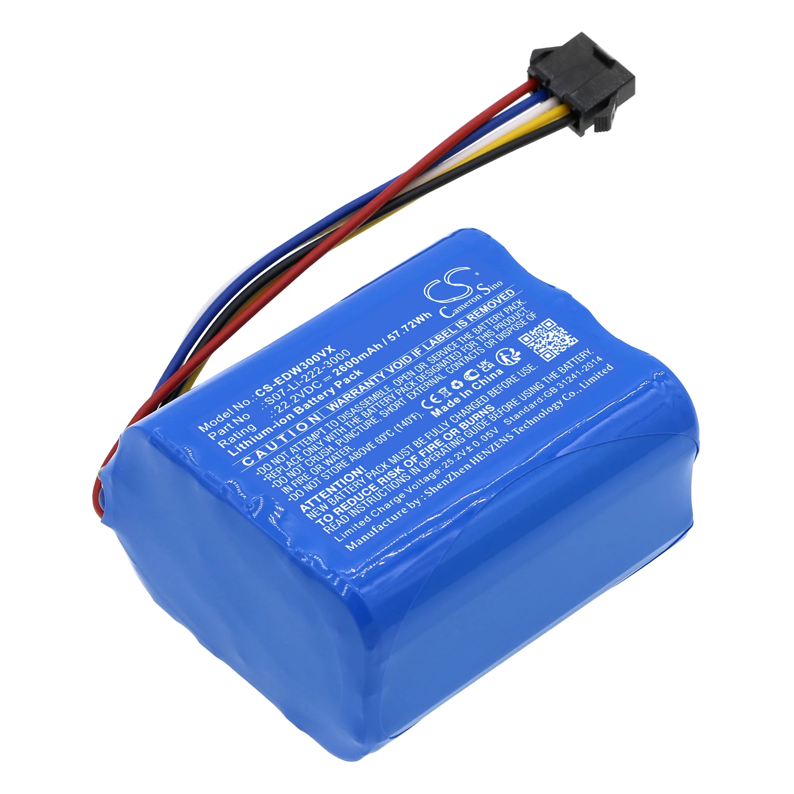 

Аккумулятор для WA30, WA50, Winbot X, Winbot X WA30, Winbot X WA50, артикул: 10002221, S07-Li-222-3000, 2600 мАч / 57,72 Вт·ч