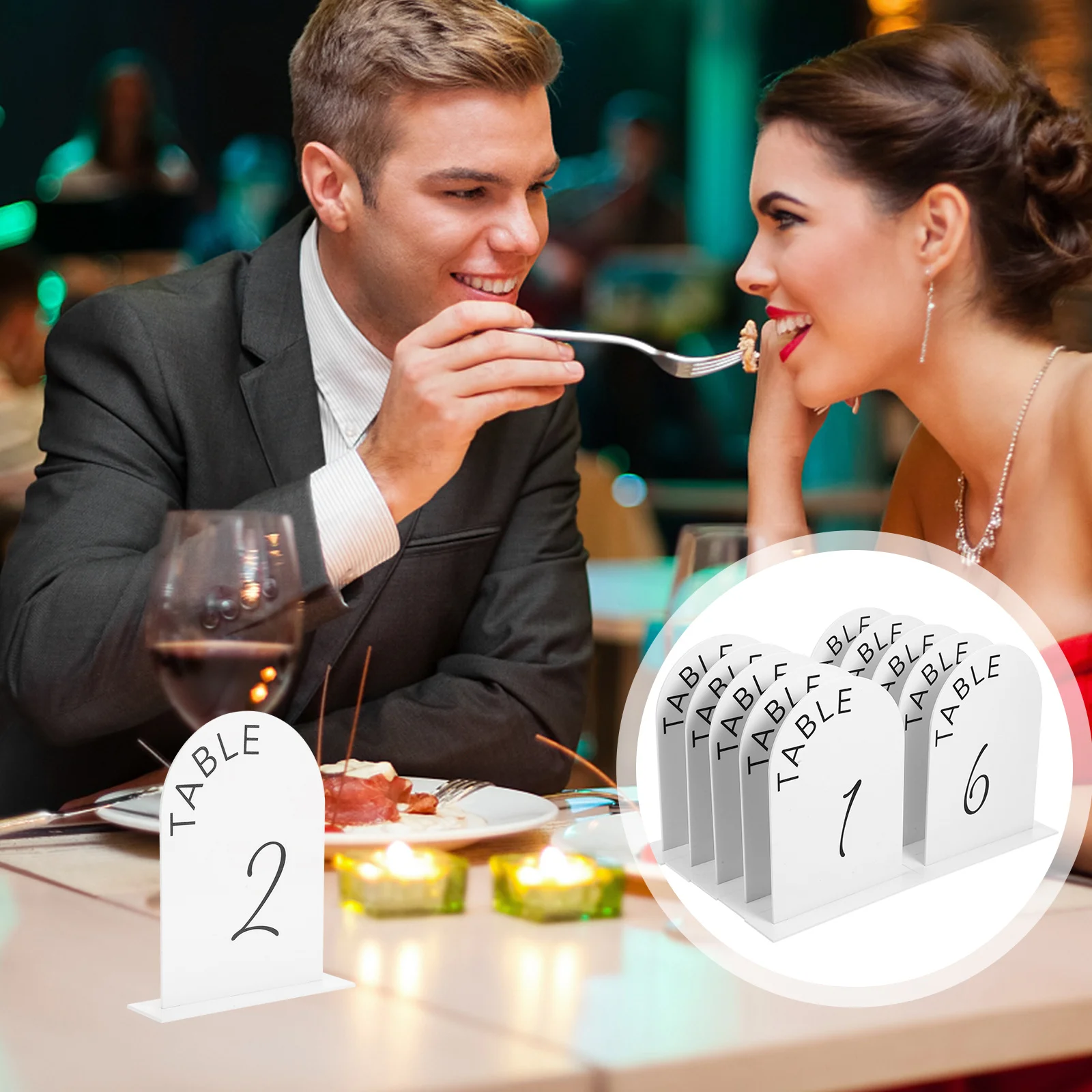 

10Pcs Acrylic Table Numbers Arch Shape Frosted Finish Numbers 1-10 Wedding Reception Party Table Decorations Holder