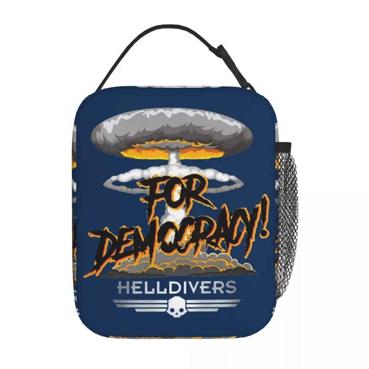 

H-Helldivers For Democracy Insulated Lunch Bag Thermal Bag Reusable Meal Container Leakproof Tote Lunch Box Bento Pouch