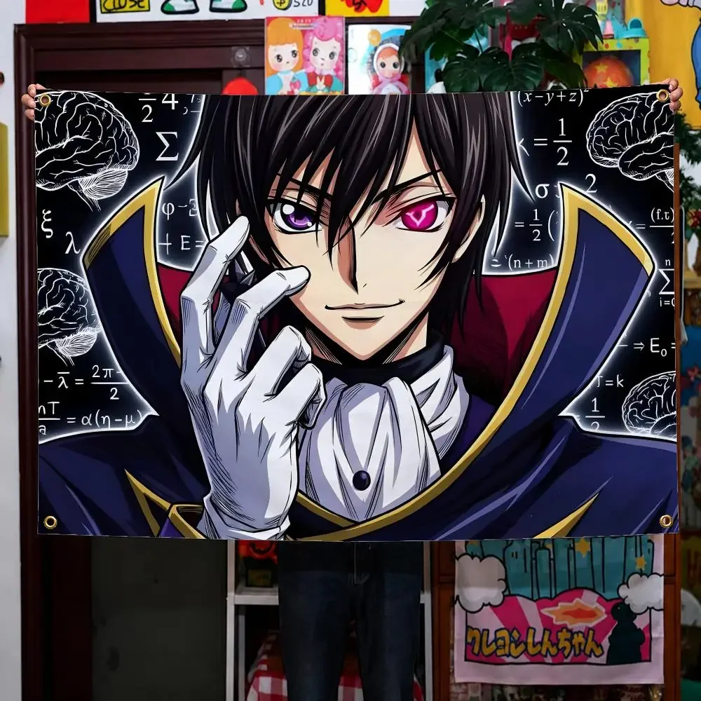 Anime Code Geass Lelouch Lamperouge Zero  Wall Hanging Background Flag Wall Decor Banners for Outdoor Bedroom Dorm Room Decor