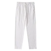 Pantalon en coton et lin pour homme, respirant, couleur unie, Fitness, Streetwear, dos avec poche, nouvelle collection automne 2