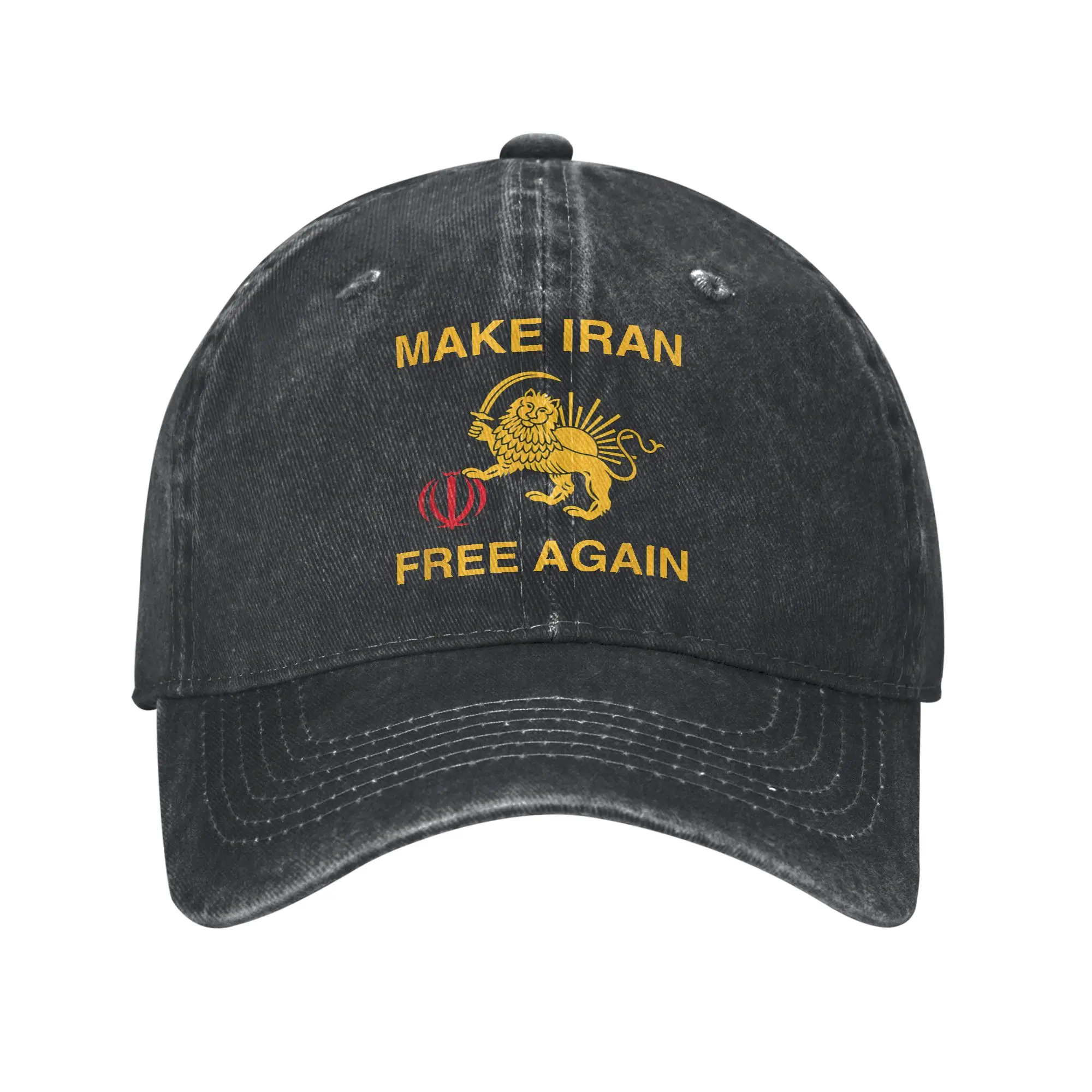 Make Iran Free Again Iranian Map Washed Baseball Cap  Streetwear Sun Trucker Hat Summer Unisex-Teens Outdoor Gym Snapback Cap