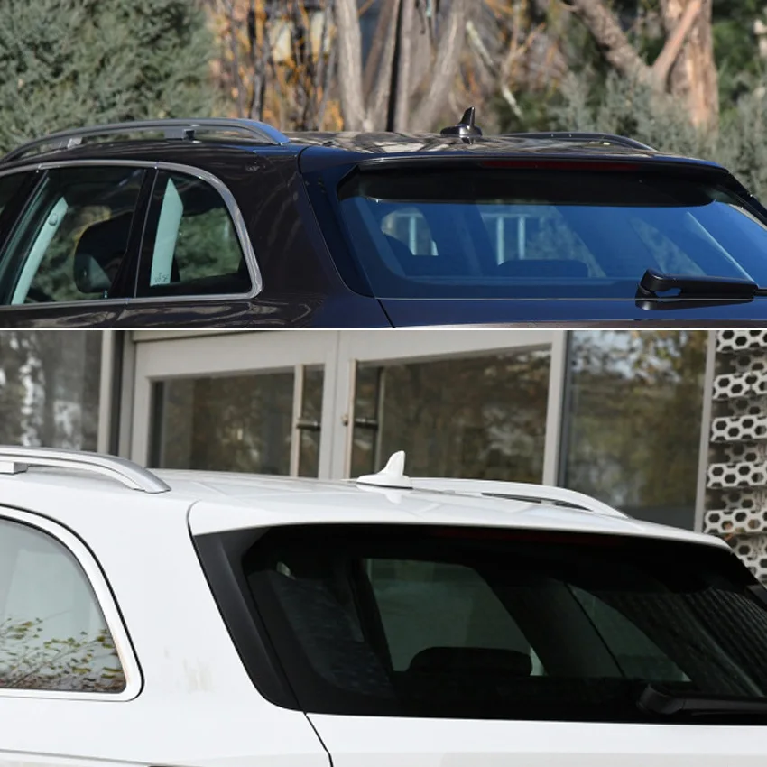 Glossy black/Carbon look ABS Rear Window Spoiler Side Wing Cover Trim For Audi A6 C7 Travel Edition Allroad 2012-2018