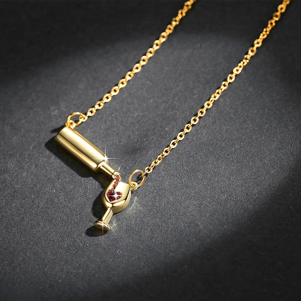 

4pcs Delicate Fashion Bottle Cup Pendant Valentines Day Jewelry Fashion Pendant Necklace Elegant Women Necklace Gift