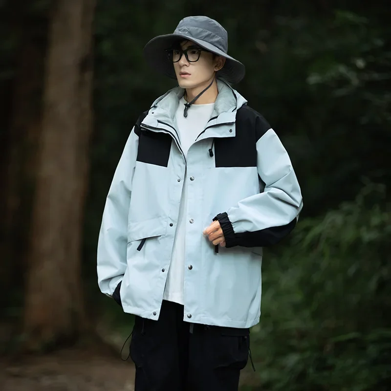 

Дорожная уличная куртка, дышащая удобная мужская одежда, пальто высокого качества с капюшоном, ветрозащитная однотонная альпинистская куртка