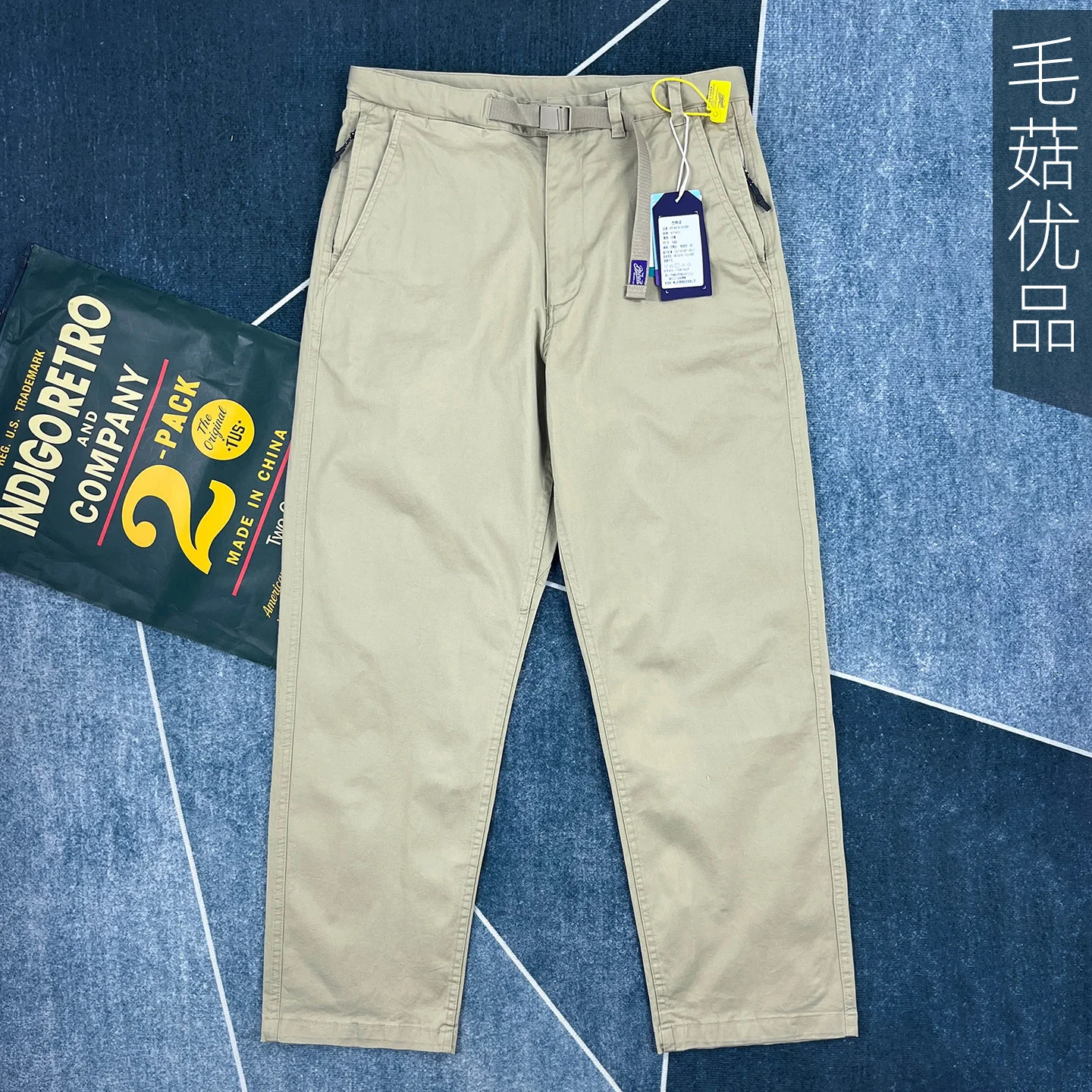 

Японские хлопковые повседневные брюки премиум-класса с фиолетовой этикеткой - мужские свободные прямые осенние брюки в американском стиле для рабочей одежды белого цвета хаки