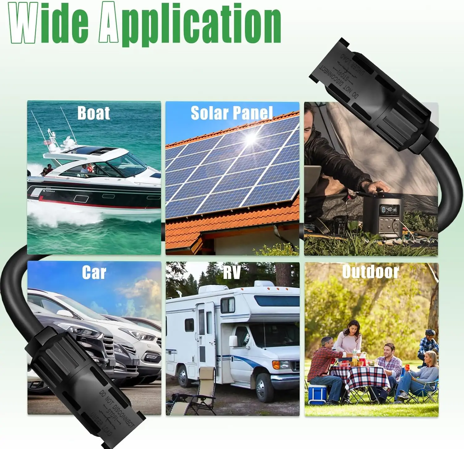 JMUYTOP 12AWG Solar Cable Solar Extension Cable MC-4 Female to Male For RV solar panel power station Ecoflow/JACKERY/ANKER image 6