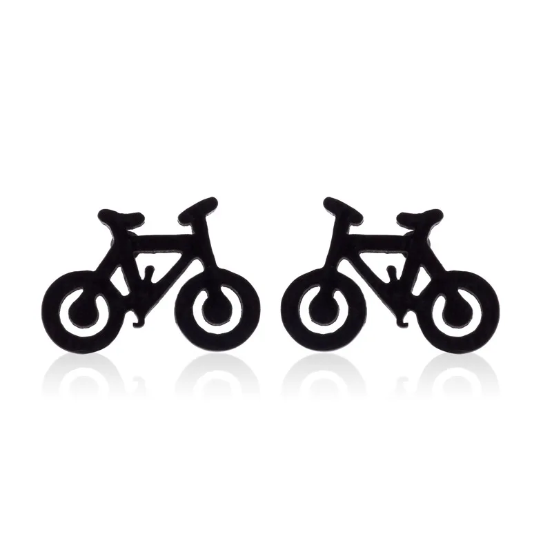 AliExpress Stainless Tiny Bike Bicycle Earrings for Women Fashion Silver Color Fitness Sport Stud Earrings