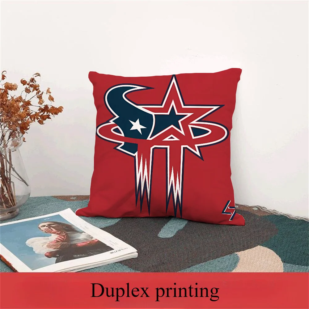 HoustonS TexanS Throw Pillow Covers Cushion Cover Personalized Gift 45x45 Cushions Cover Autumn Decoration Home Decor Items Sofa