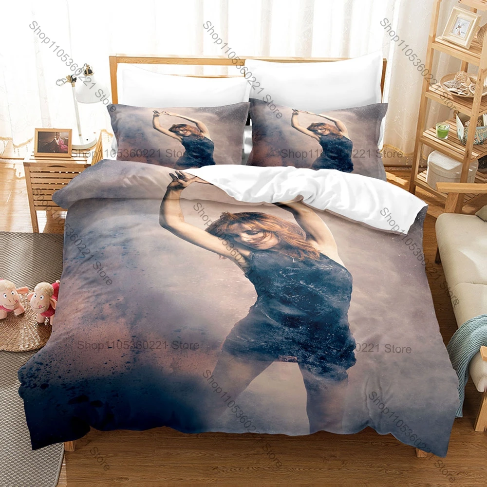 Personality Mylene Farmer Classic Songs Poster Bedding Set New Duvet Cover Pillowcase Fashion Bed Set Adults Bedroom Decor Multi