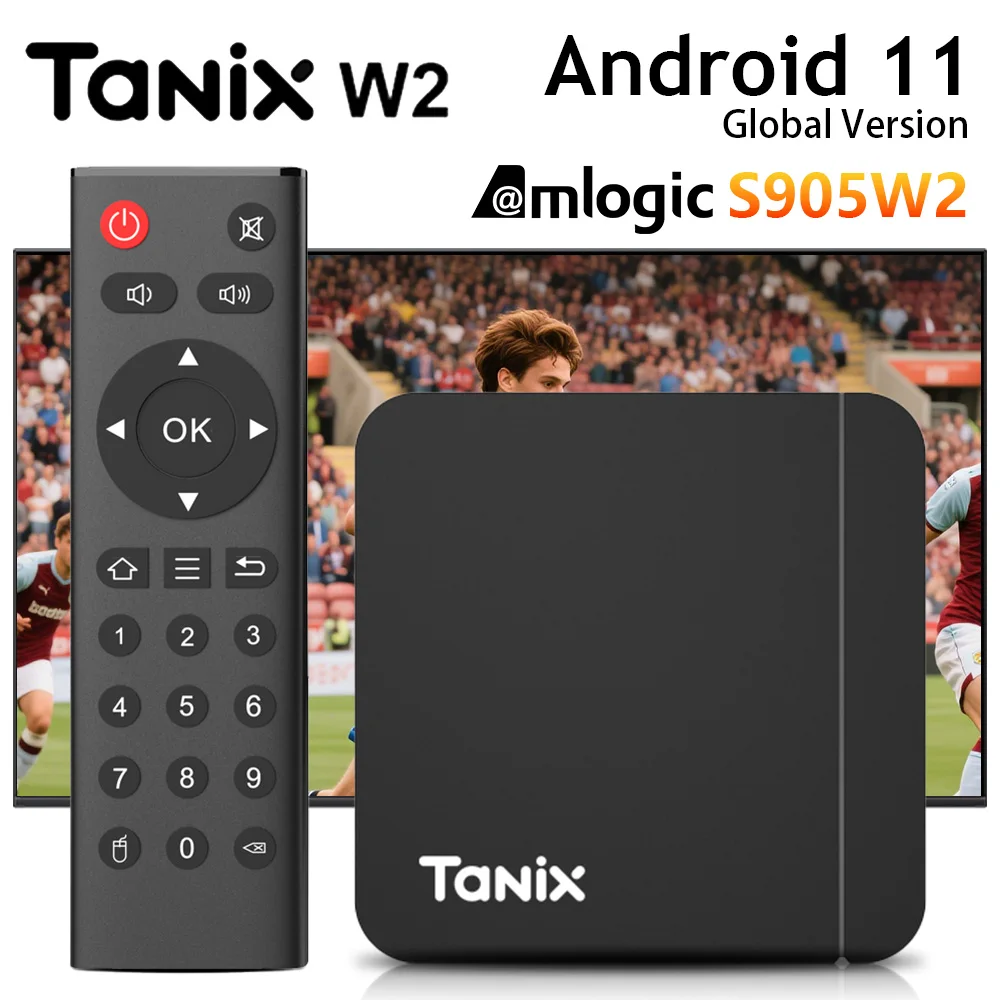 TV Box Tanix W2 Android 11 Amlogic S905W2 2G/16G AV1 BT TVBOX 2.4G&5G Dual Wifi 4K HD Set Top Box 4G/64G مشغل الوسائط 4G32G