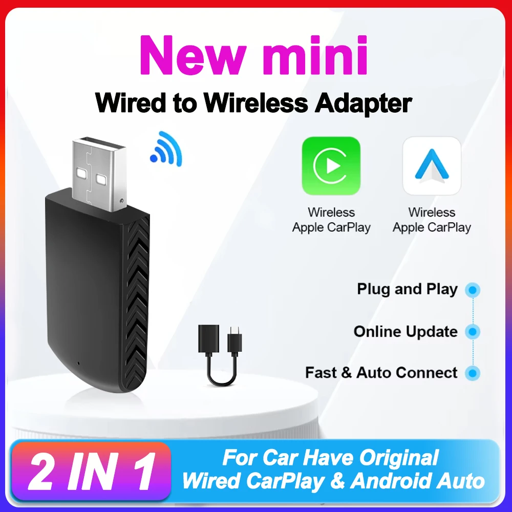 Wireless CarPlay Dongle Android Auto For Toyota Skoda Dacia Subaru KIA Wireless Adapter Car play Mini Box Smart Ai Box