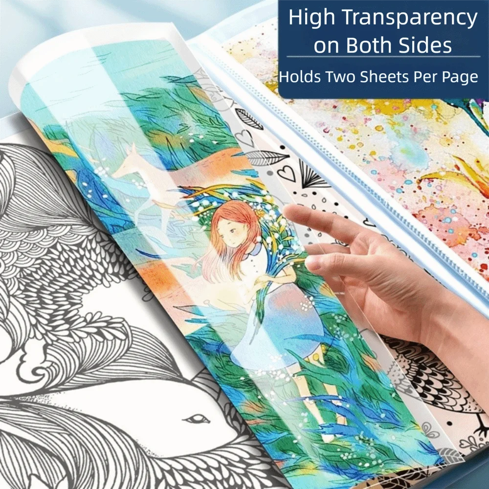 

Transparent Diamond Painting Album Book Cover A3/8K Securely Stores and Displays Storage File Folder 30 Pages 60 Pages
