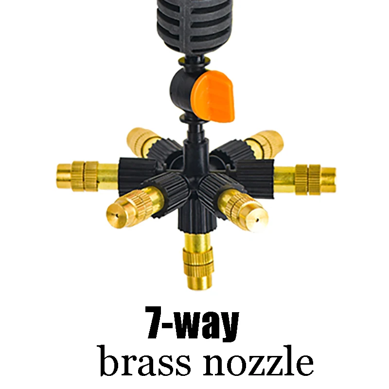 Misting Hanging 5/7 Way Adjustable Brass Plastic Sprinkler Cooling Nozzle Sprinkler For Garden Greenhouse Irrigation